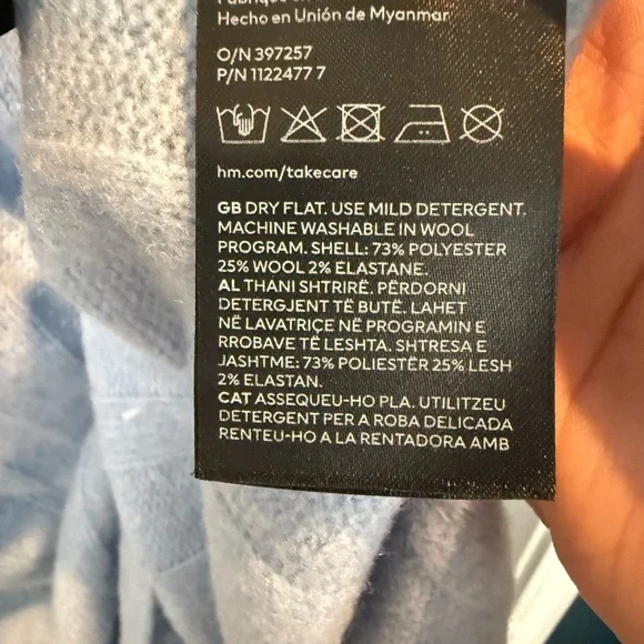 H&M Light Blue Ribbed Knit Midi Dress - Picture 7 of 7